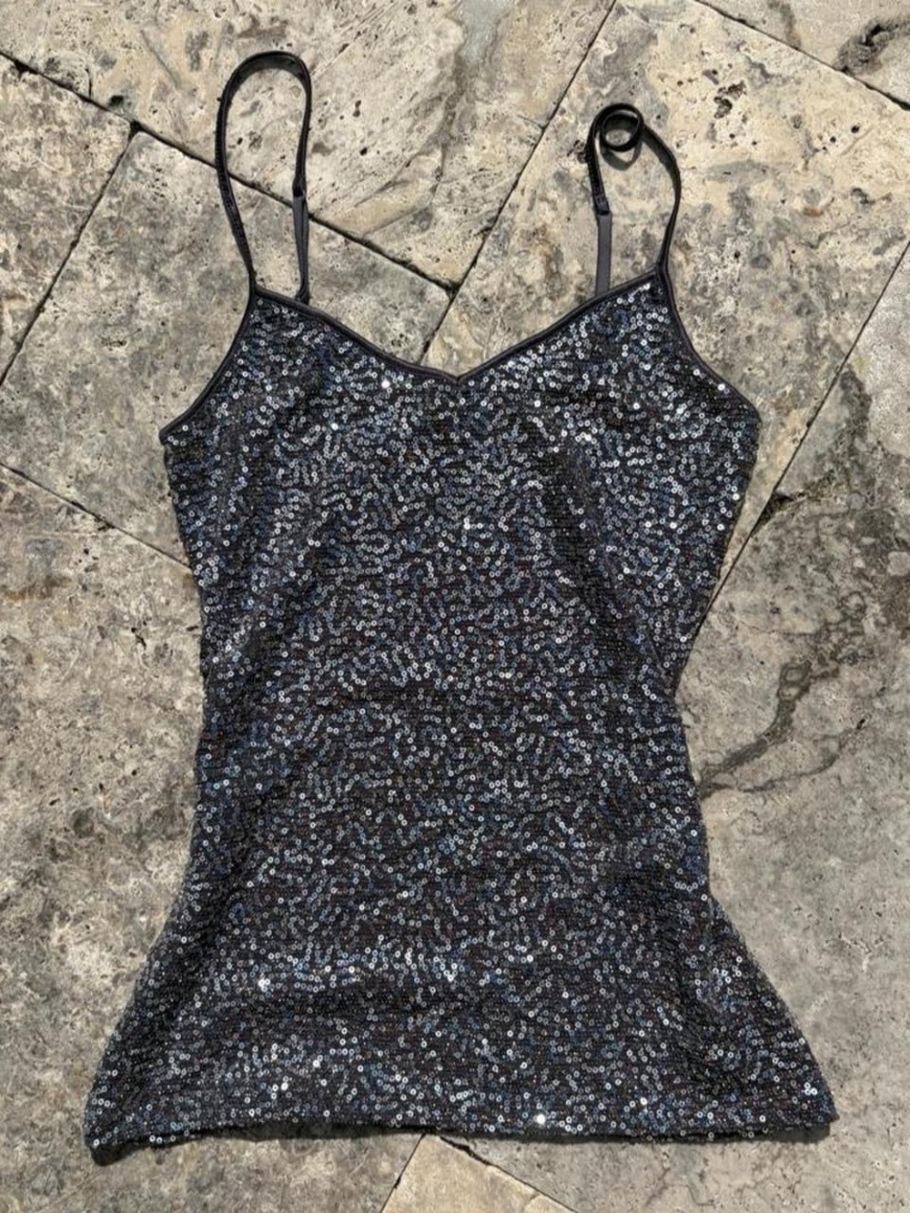Express Black Sequin Camisole Tank
